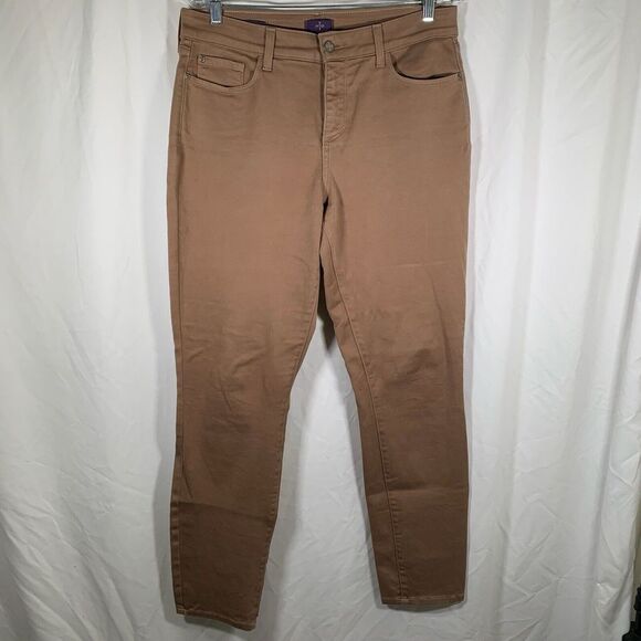 NYDJ Jeggings Women’s 12 Brown Alina Pull On Stretchy Pants Pockets - Picture 1 of 12
